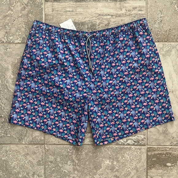 Peter Millar Flamingo Floral Printed Swim Trunks, Size XXL New w/Tag - Picture 12 of 14